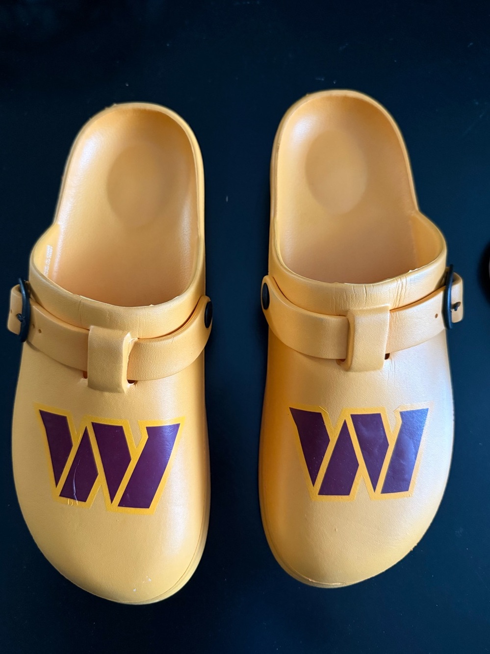 Men's Yellow Slip-On Sandals with Maroon 'W' Accent